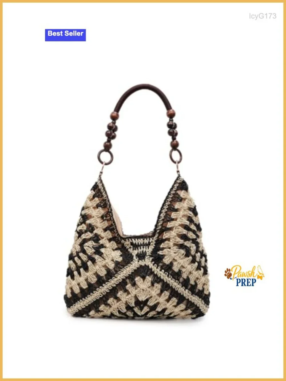 Boho Woven Straw Hobo Bag for Women Summer Beach Tote Shoulder Handbag